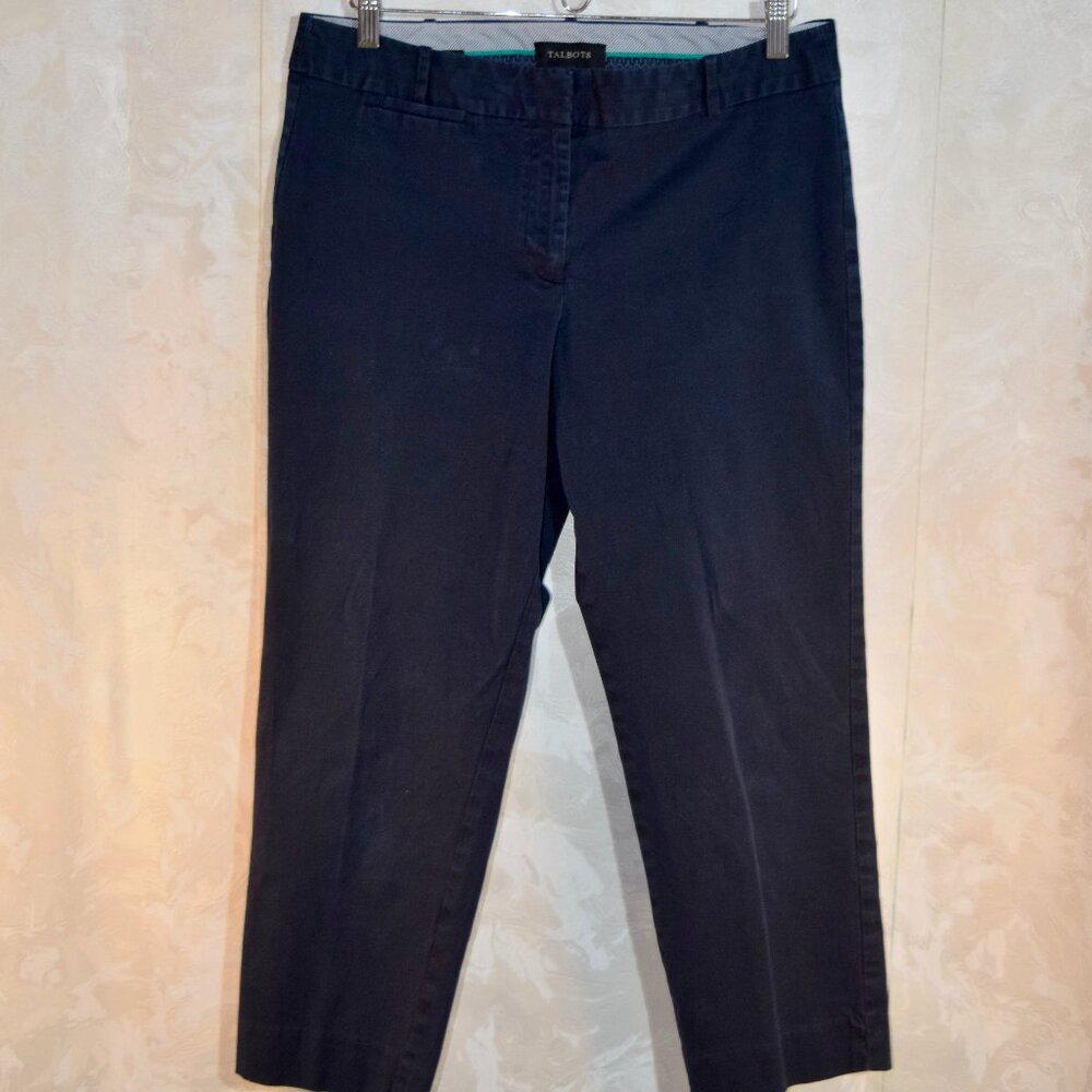 Talbots Size 10 | Signature Fit Navy Blue Chino Ankle Pants | Stretch Cotton